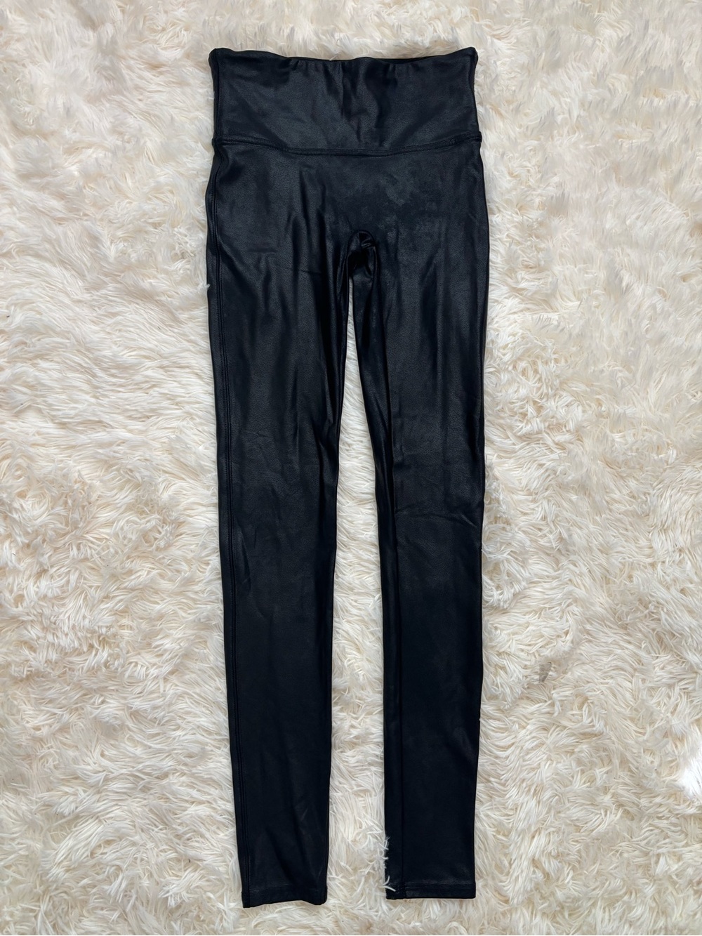 Spanx Faux Leather Leggings Black High Rise Ankle Length Women’s S/P